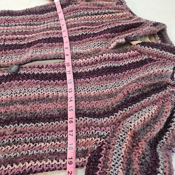 D.K. Gold By Donnkenny Striped Knit Jacket Size 8 Purple Mohair Lambswool 80's - Picture 9 of 9